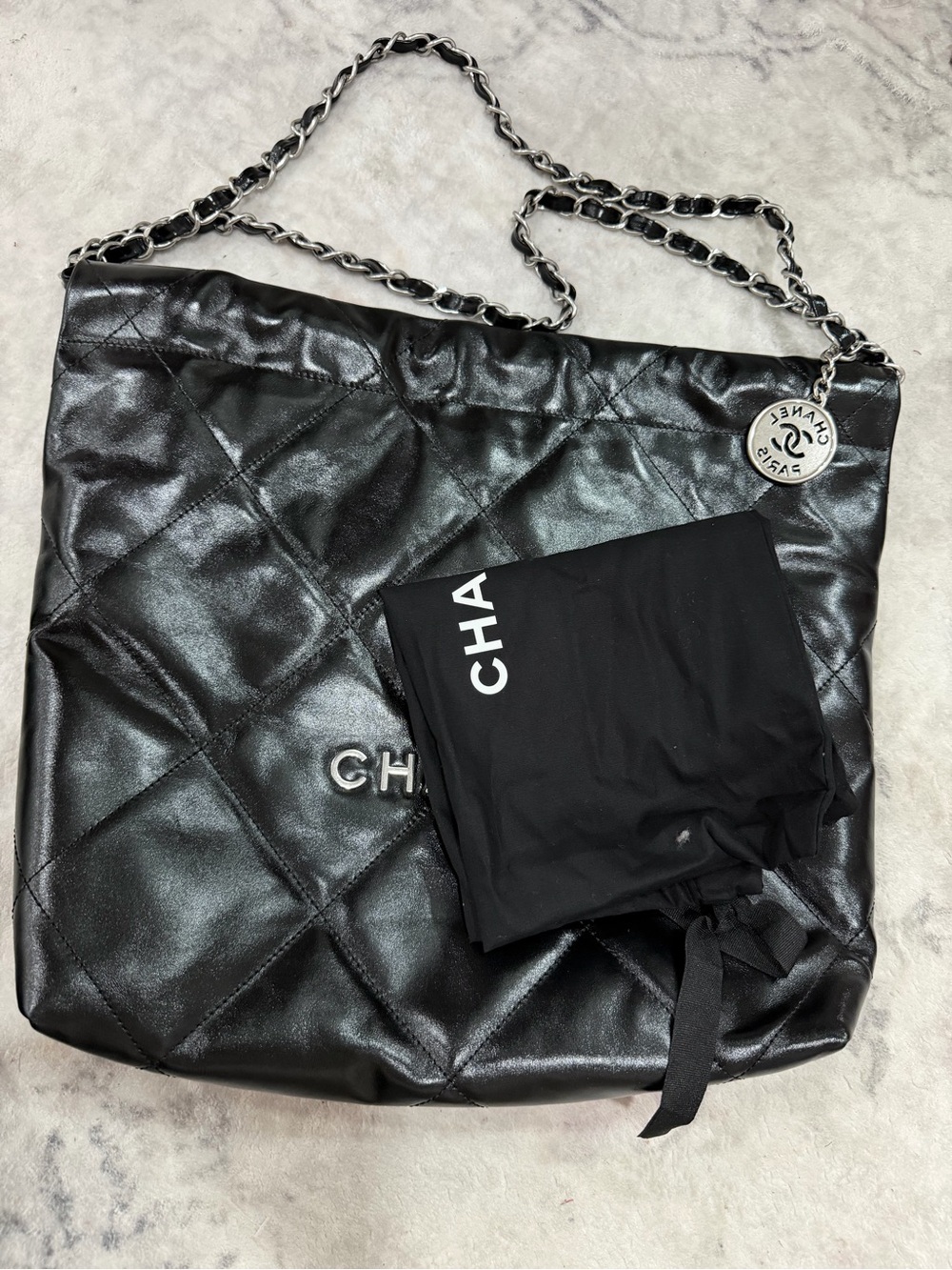 The price is firm This is a new, inspired-style bag. Black  Tote with Chain